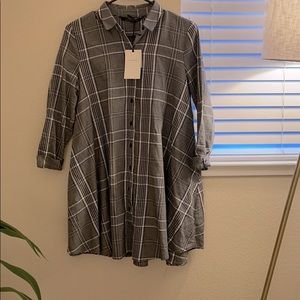 Zara plaid shirt dress